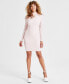 Women's Mock Neck Shine Rib Mini Dress, Created for Macy's