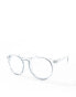 Фото #4 товара ASOS DESIGN fine frame round blue light lens clear glasses