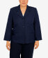 Фото #1 товара Plus Size Classic Chic Button Front Long Sleeve Jacket