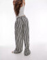 Фото #3 товара Topshop stripe linen wide leg trouser in mono