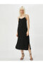 Фото #2 товара Midi Elbise İnce Askılı Yırtmaç Detaylı
