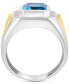 ფოტო #3 პროდუქტის EFFY® Men's London Blue Topaz (5-1/10 ct. t.w.) & Diamond (1/5 ct. t.w.) Ring in Sterling Silver & 18k Gold-Plate