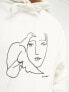 Фото #5 товара ASOS DESIGN unisex license oversized hoodie with Picasso doodle print in ecru