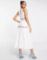 Фото #4 товара Hope & Ivy halter neck midaxi embroidered dress in ivory