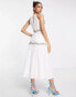 Hope & Ivy halter neck midaxi embroidered dress in ivory