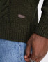 Barbour Essential cable knit crewneck jumper in dark olive