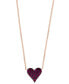 ფოტო #1 პროდუქტის EFFY® Ruby Pavé Heart 18" Pendant Necklace (3/8 ct. t.w.) in 14k Rose Gold (Also available in Sapphire)