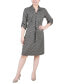 Фото #1 товара Petite Belted Roll Tab Zip Front Shirtdress