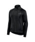 ფოტო #1 პროდუქტის Women's Black Detroit Lions Studio Fitted Full-Zip Gym Track Jacket