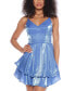 ფოტო #3 პროდუქტის Juniors' Iridescent Satin Fit & Flare Dress