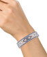 ფოტო #5 პროდუქტის Sterling Silver Bracelet, Sapphire (3-3/4 ct. t.w.) and Diamond (1/4 ct. t.w.) Heart Bangle (Also Available in Ruby)