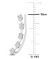 ფოტო #4 პროდუქტის Moissanite Curved Crawler Charm Earrings 5/8 ct. t.w in 10K White Gold