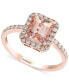 ფოტო #1 პროდუქტის EFFY® Morganite (1-1/5 ct. t.w.) & Diamond (1/4 ct. t.w.) Halo Ring in 14k Rose Gold