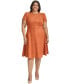 ფოტო #1 პროდუქტის Plus Size Faux-Suede Fit & Flare Dress