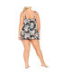 Plus Size Twist Print Swim Dress