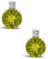 ფოტო #3 პროდუქტის Peridot (1-1/10 ct. t.w.) and Diamond Accent Stud Earrings in 14K Yellow Gold