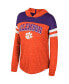 Women's Orange Clemson Tigers Speckled Colorblock Long Sleeve Hooded T-Shirt