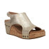 Фото #2 товара Corkys Carley Metallic Studded Wedge Womens Gold Casual Sandals 30-5316-ANGO