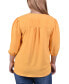 Фото #2 товара Plus Size 3/4 Puff Sleeve Top with Detachable Necklace