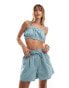 Фото #3 товара ASOS DESIGN flippy short with linen in blue co-ord