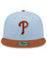 Фото #2 товара Men's Light Blue/Brown Philadelphia Phillies Spring Color Basic Two-Tone 59fifty Fitted Hat