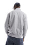 ASOS DESIGN premium heavyweight oversized quarter zip sweatshirt 400gsm in grey marl