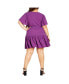 Фото #2 товара Plus Size Catherine Faux Wrap Mini Dress