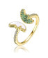 Фото #1 товара RA 14K Gold Plated Green Cubic Zirconia Changeable Butterfly Ring