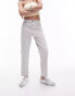 Topshop cropped mid rise straight jeans with raw hems in off white