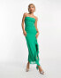 ASOS DESIGN bandeau ruffle maxi dress in green