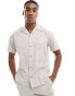 Фото #1 товара Jack & Jones linen shirt with revere collar in beige