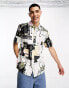 Фото #1 товара Volcom co-ord shirt with 80s wavy print in white