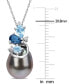 ფოტო #4 პროდუქტის Cultured Tahitian Pearl (9-10mm), Blue Topaz (5/8 ct. t.w.), & Diamond Accent 17" Pendant Necklace in 14k White Gold