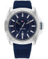ფოტო #1 პროდუქტის Men's Quartz Blue Silicone Watch 46mm