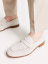 ASOS DESIGN loafers in stone suede with natural sole