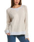 Forte Cashmere Contrast Trim Cashmere-Blend Sweatshirt Women's White Xs - фото #1