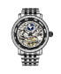 ფოტო #5 პროდუქტის Men's Black - Silver Tone Stainless Steel Bracelet Watch 49mm