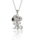 Snoopy Silver Plated 3D Pave Pendent, 18'' Chain