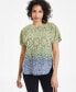 ფოტო #3 პროდუქტის Women's Printed Short-Sleeve Ombre Blouse, Created for Macy's