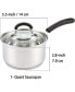 Фото #2 товара 2 Quart Stainless Steel Saucepan with Lid, Stay Cool Handle, silver