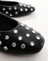 Фото #2 товара Stradivarius studded ballet shoe in black