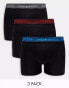 Фото #2 товара Jack & Jones 3 pack trunks with colour pop waistband in black