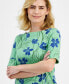 Petite Tulip Menagerie Elbow-Sleeve Knit Top, Created for Macy's
