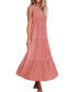 ფოტო #1 პროდუქტის Women's Turquoise Plunging Sleeveless Maxi Beach Dress