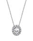 Фото #1 товара 2028 silver-Tone Crystal Oval Pendant Necklace 16" Adjustable