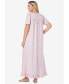 ფოტო #2 პროდუქტის Plus Size Long Floral Print Cotton Gown