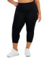 ფოტო #1 პროდუქტის Plus Size Women's Solid 7/8 Cropped Leggings, Created for Macy's