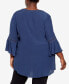 ფოტო #2 პროდუქტის Plus Size Pleat Lace Tunic Top