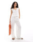 Фото #2 товара ONLY linen oversized waistcoat in white