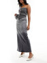 Фото #5 товара NA-KD x Chloe Monchamp co-ord denim midaxi skirt in grey ombre